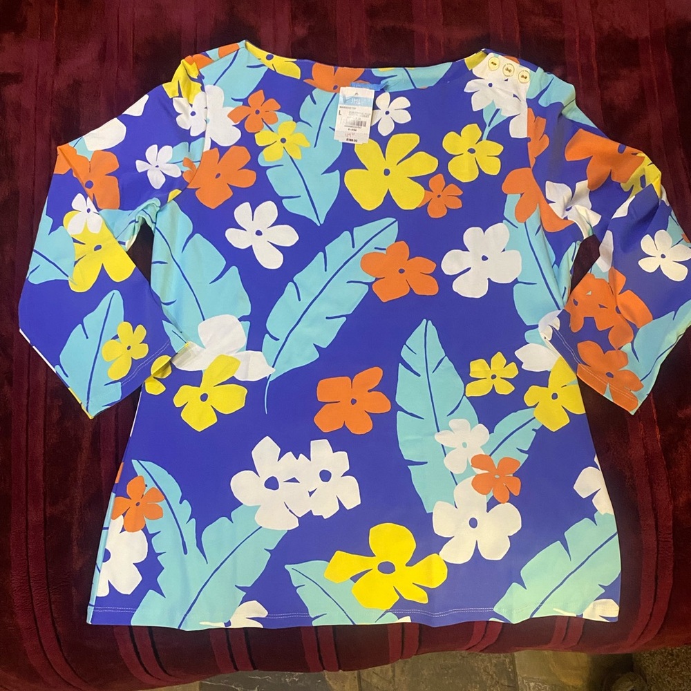 J. McLaughlin Wavesong Tee Size L